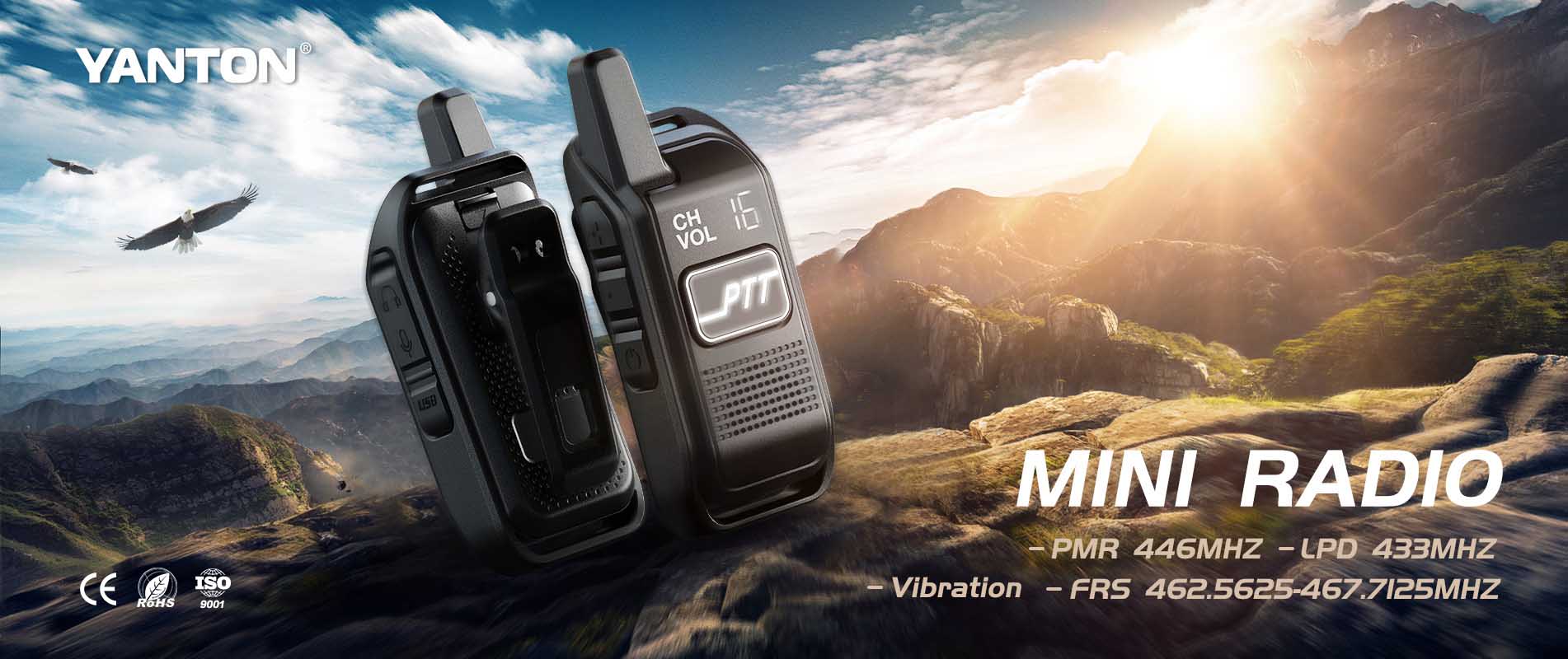 PMR446 0.5W Mini Vibration License Free Walkie Talkie